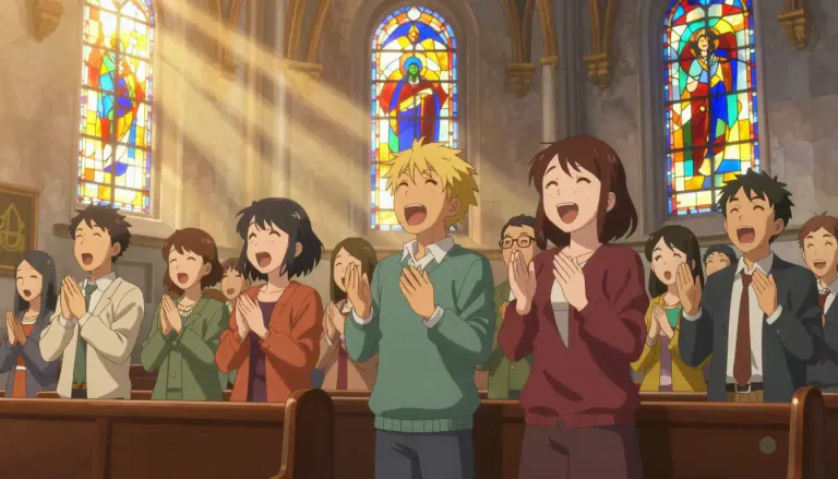 Visual representation of "hallelujah" - A joyful expression of praise or thanks to God