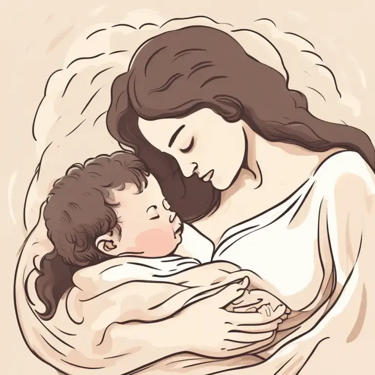 Visual representation of "suckle" - To draw milk from the mother's breasts or teat.