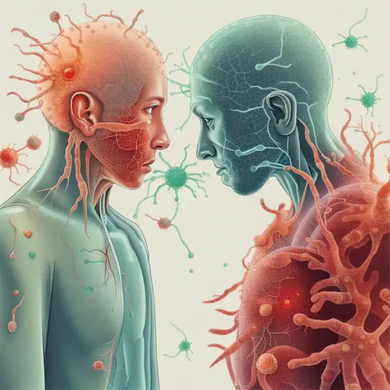 Visual representation of "contagion" - The transmission of a disease from one person or organism to another by direct or indirect contact