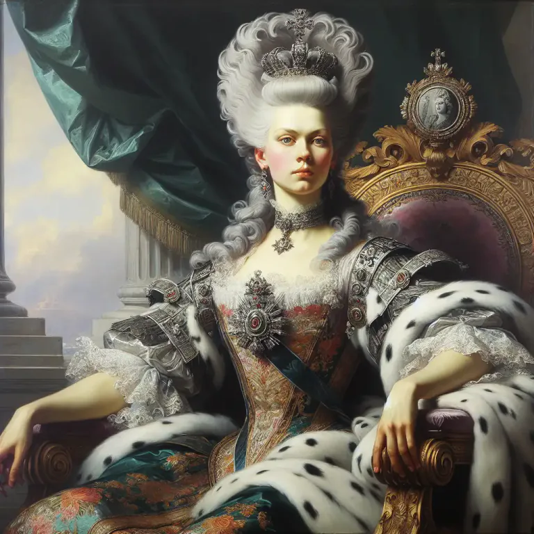 Visual representation of "tsarina" - A female ruler or the wife of a male ruler in Russia, before 1917.