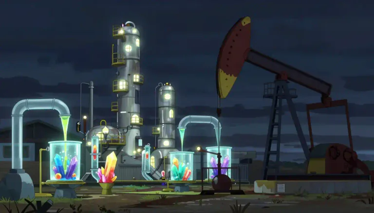 Visual representation of "petrochemical" - A chemical obtained from petroleum or natural gas