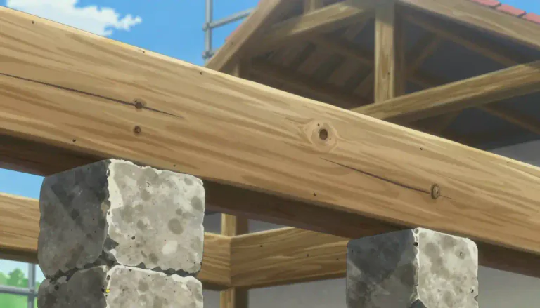 Visual representation of "beam" - A long piece of wood or metal used to support weight, especially in a building or a bridge.