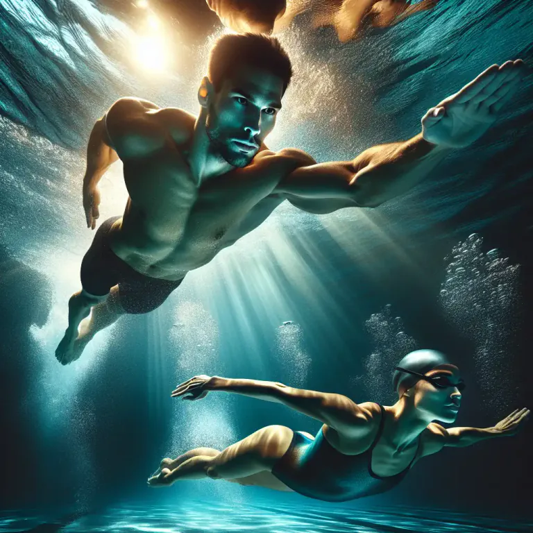 Visual representation of "underwater" - Beneath the surface of the water