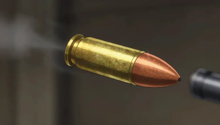Visual representation of "bullet" - A small piece of metal shot from a gun