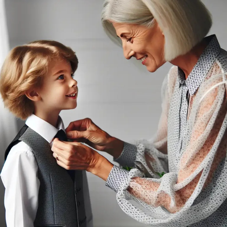 Visual representation of "tog" - Dress someone in clothes, especially for a special occasion.
