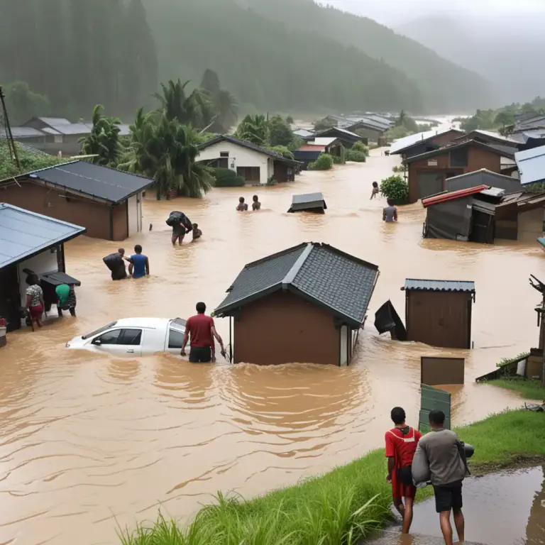 Visual representation of "flood out" - To force to leave or move out due to excess of water