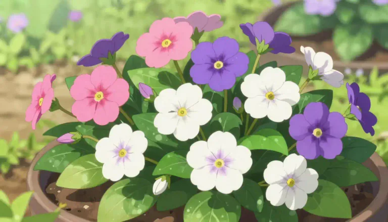 Visual representation of "vinca" - A type of flowering plant known for its colorful blossoms and resilience.