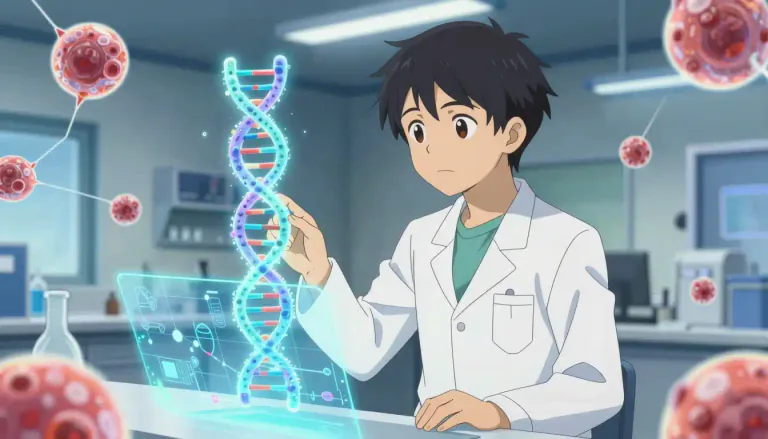 Visual representation of "genomics" - The study of genes and their functions