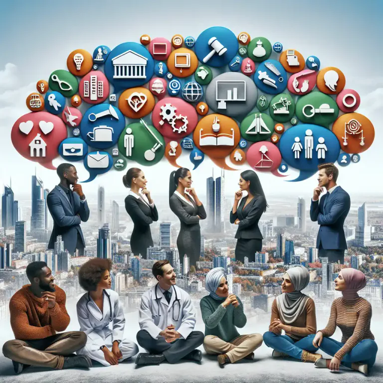 Visual representation of "sociological" - About the science that studies society and the way people behave in groups