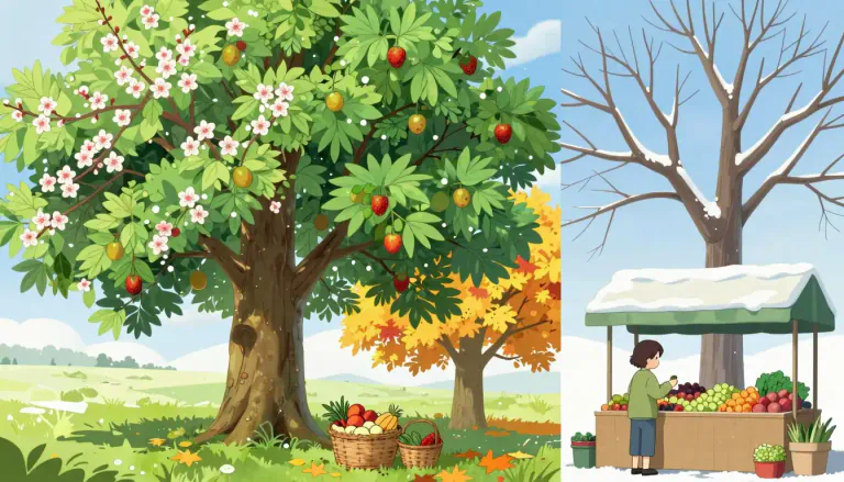 Visual representation of "seasonal" - Related to, happening, or changing according to certain times of the year.