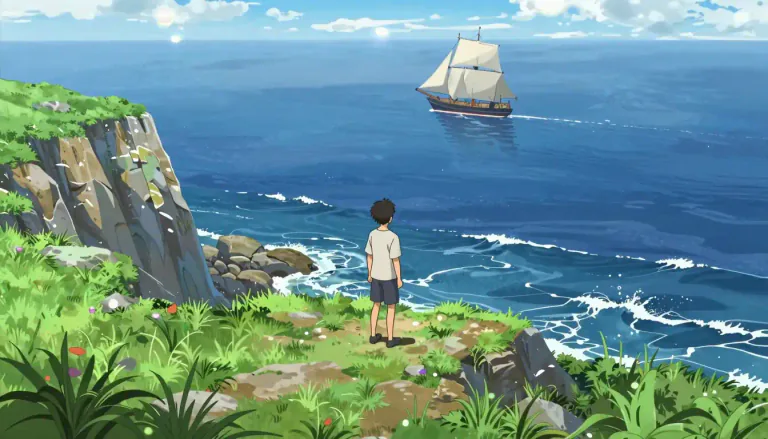 Visual representation of "seaward" - Towards the sea from a reference point on land.