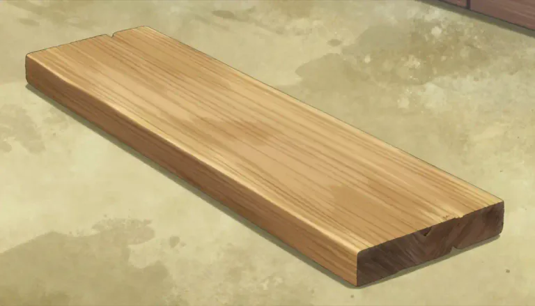 Visual representation of "plank" - A long, flat piece of timber, thicker than a board.