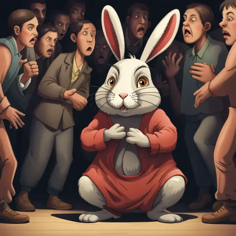Visual representation of "rabbit" - A person who is known for being scared or timid