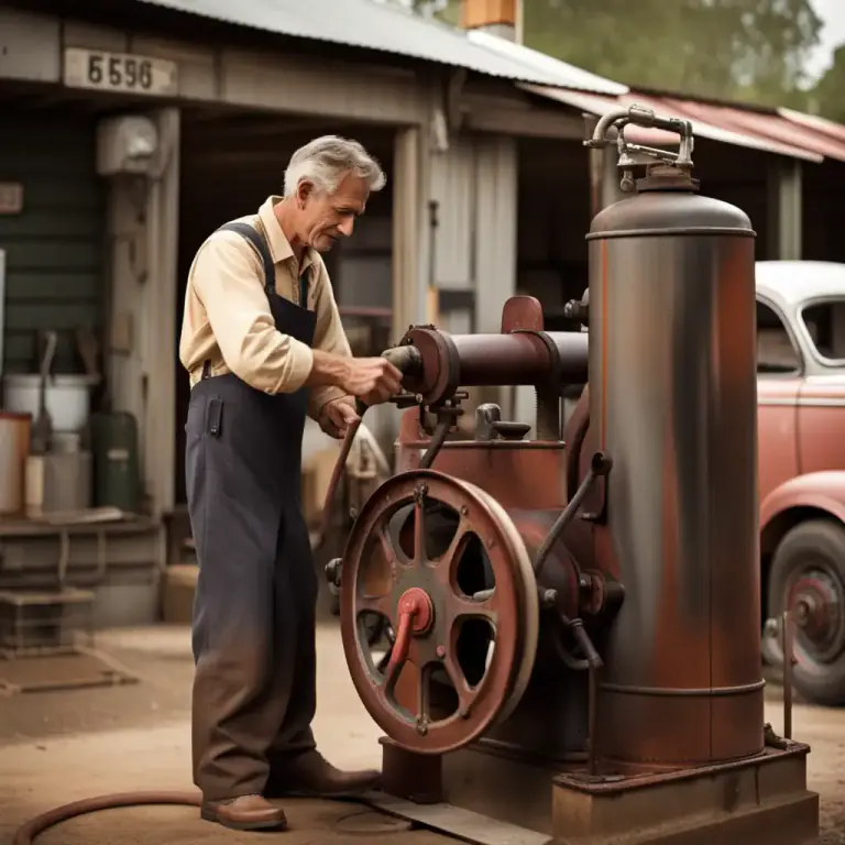 Visual representation of "prime the pump" - In mechanics, to put a liquid (usually water or fuel) into a pump to get it working when it is first used or after it has stopped working.