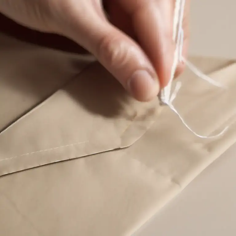 Visual representation of "sew" - Seal or secure (a food, envelope or container) by sewing.