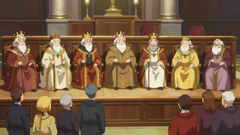 Visual representation of "gerontocracy" - A system of government where the oldest people rule or have power.