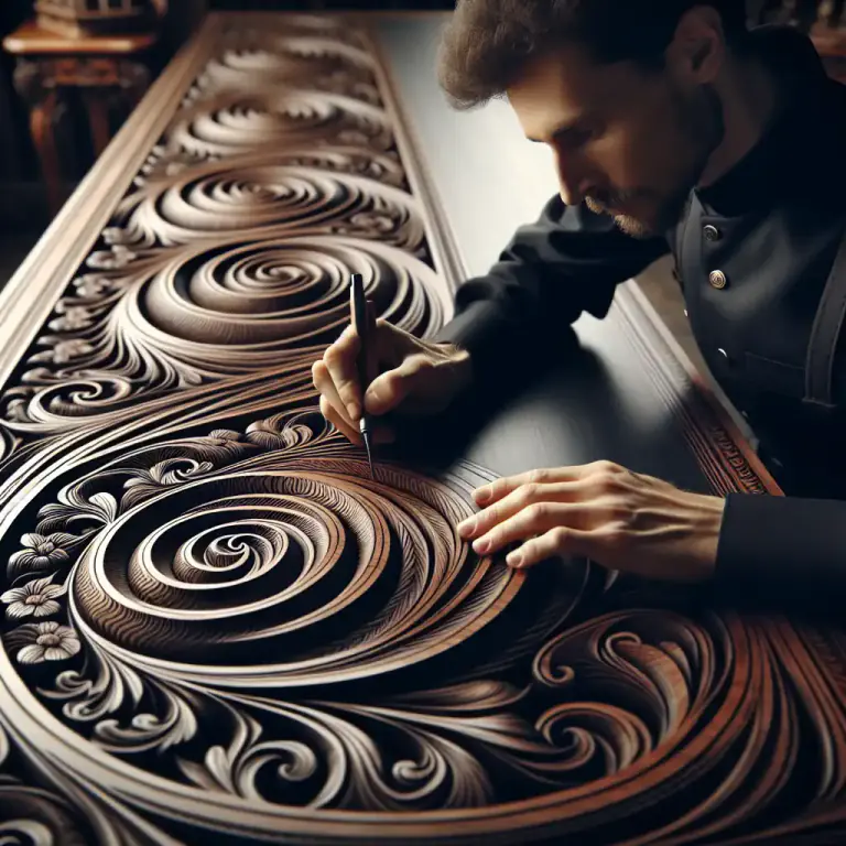 Visual representation of "inlaid" - To set something, usually a design, into a surface.