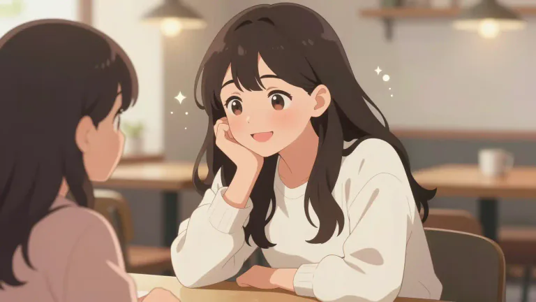 Visual representation of "she’s sweet" - She is a kind and nice person