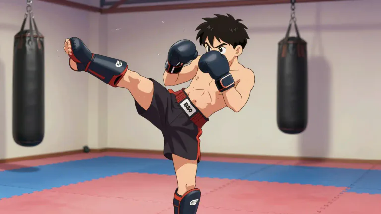 Visual representation of "kickboxer" - A person who participates in the sport of kickboxing, engaging in both punches and kicks in a competitive or training environment.