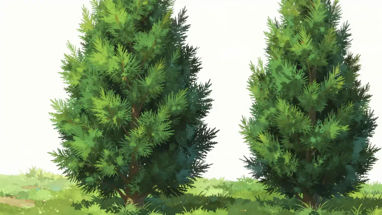Visual representation of "arborvitae" - A type of evergreen tree often used in gardens and landscaping, known for its scale-like leaves.