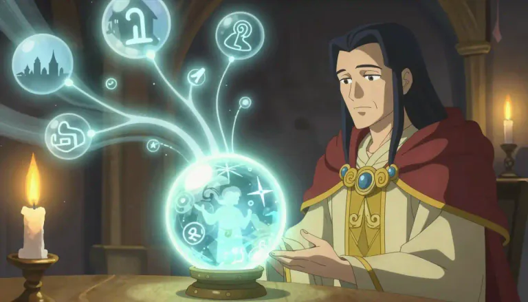 Visual representation of "oracular" - Related to a prediction, prophecy or something that is very wise