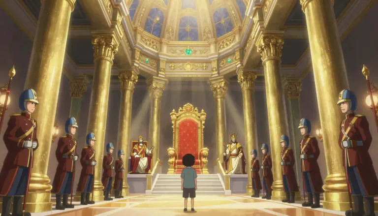 Visual representation of "overawe" - to make someone feel nervous or afraid because they think you are very great or powerful