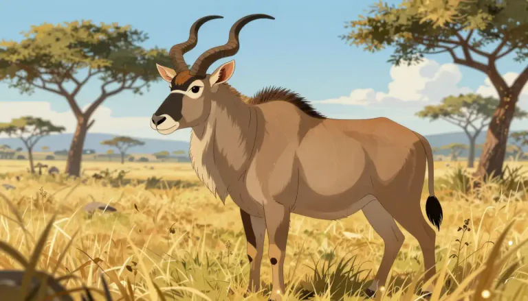 Visual representation of "eland" - A type of large antelope that lives in Africa.