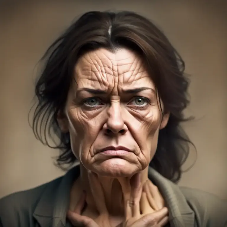 Visual representation of "harridan" - An angry and unpleasant woman.