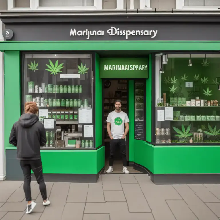 Visual representation of "dispensary" - A place where legalized substances, particularly medical marijuana is sold