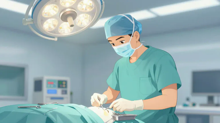 Visual representation of "surgical" - Has to do with or used in surgery.