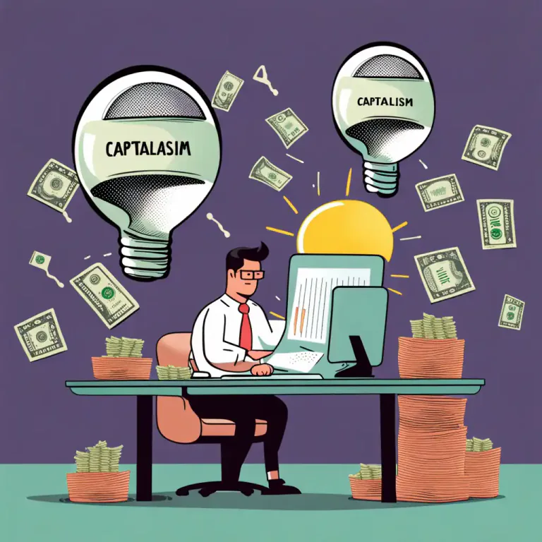 Visual representation of "capitalism" - The beliefs or principles that support capitalism, such as entrepreneurship and the accumulation of personal wealth.