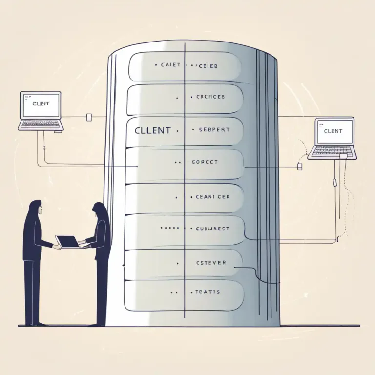 Visual representation of "proxy" - A server that sits between a client application and a real server, making requests on behalf of the client.