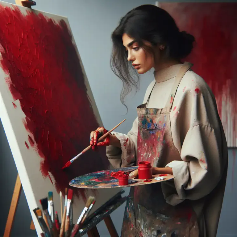 Visual representation of "vermilion" - A type of red pigment