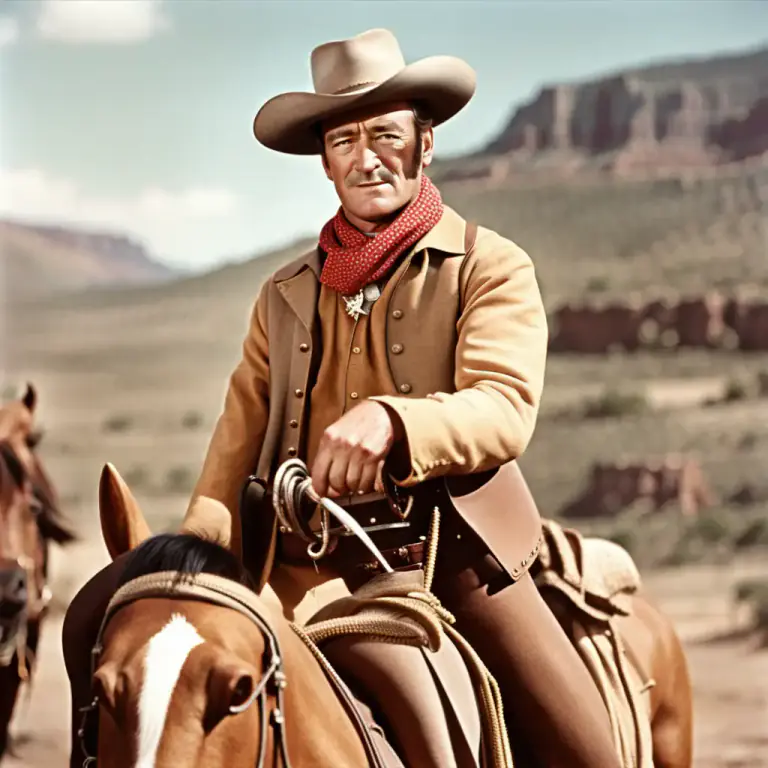 Visual representation of "western" - A film, TV program, book, etc., that tells a story set in the western United States during the 19th century, particularly focusing on cowboys.