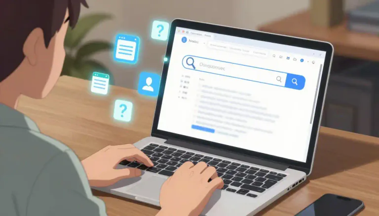 Visual representation of "google" - To search for information about someone or something on the internet, especially using the Google search engine.