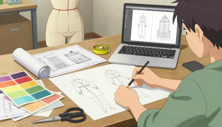 Visual representation of "designer" - A person who plans the look or workings of something before it's made, like clothes, buildings, or websites.