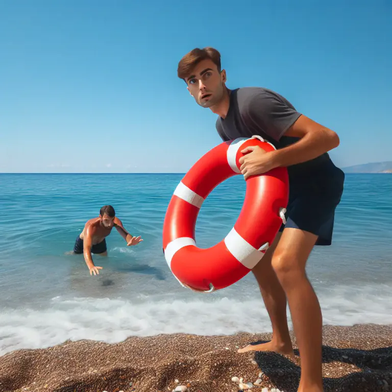 Visual representation of "lifesaver" - A ring of buoyant or inflatable material to help people float in the water and not drown