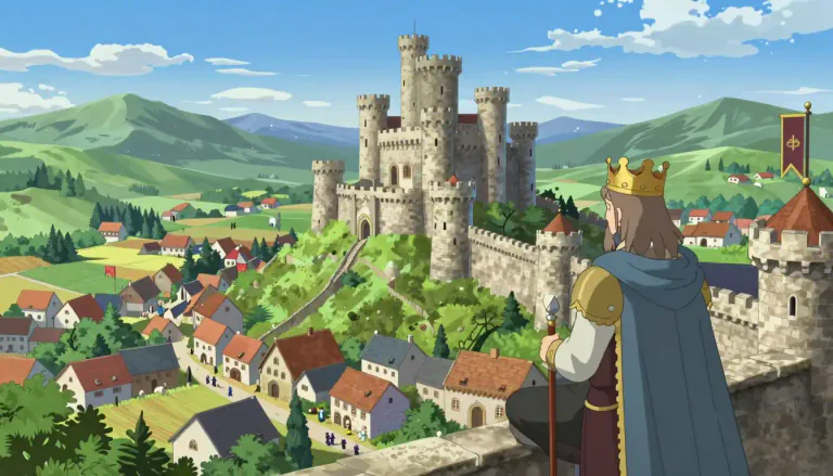Visual representation of "realm" - A kingdom or another area ruled by a king or queen
