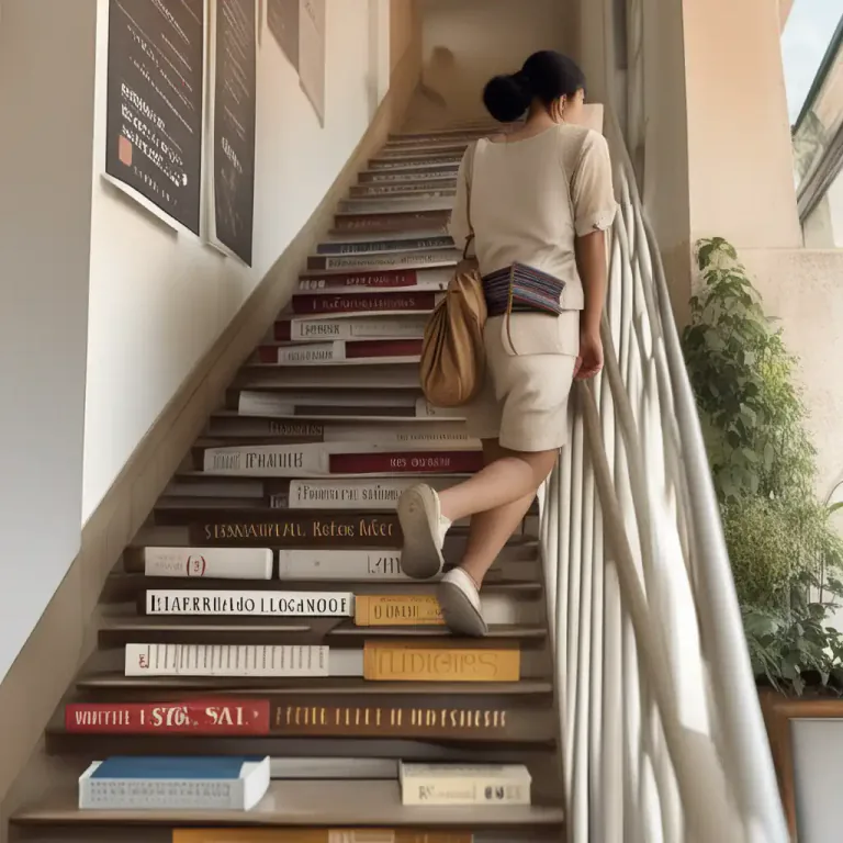 Visual representation of "a/one step at a time" - Doing things gradually or slowly, and not rushing.