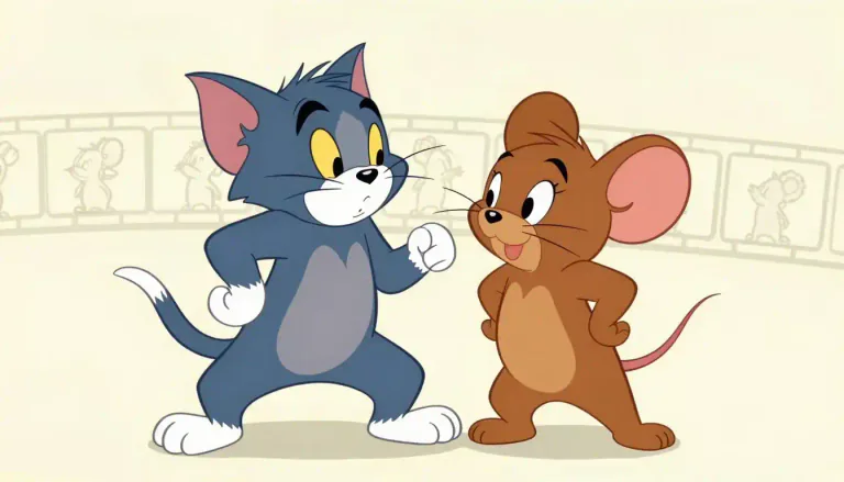 Visual representation of "cartoon" - A simple drawing showing the features of its subjects in a humorously exaggerated way, or a piece of art made by creating a sequence of drawings, then displaying them quickly in order to create the illusion of movement.