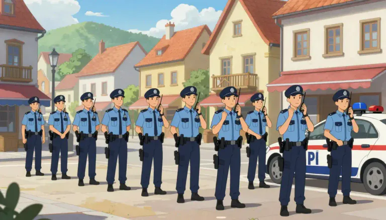 Visual representation of "constabulary" - The organized police force for a particular area or country