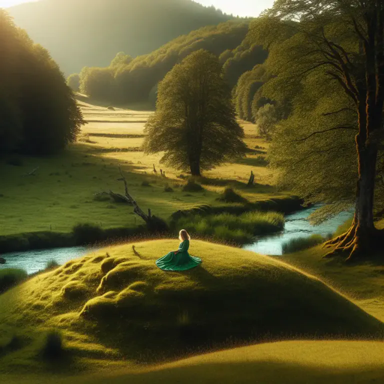 Visual representation of "tuft" - An area of land, smaller than a hill, covered with grass