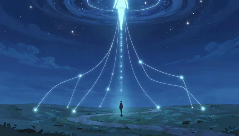 Visual representation of "predestination" - The belief that every event, including human choices and actions, has already been decided by God or a higher power.