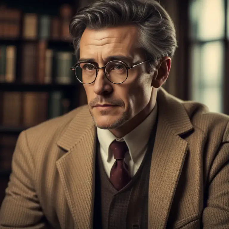 Visual representation of "professorial" - Looking or behaving like a professor, especially in a way that is intelligent, serious, or old-fashioned