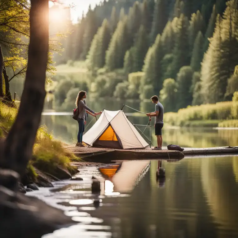 Visual representation of "pitch up" - To set up or erect something, like a tent