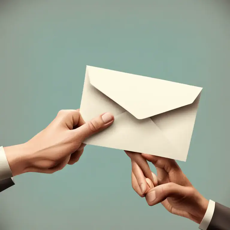 Visual representation of "send on" - To forward or pass something, typically mail or a message, to someone else.