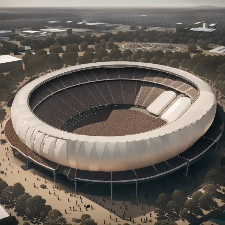 Visual representation of "bowl" - A stadium or arena having the shape of a bowl.