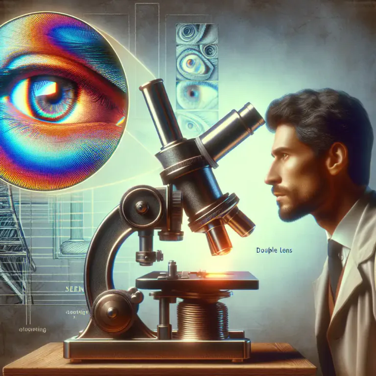 Visual representation of "doublet" - In optics, a type of lens made from two pieces of glass with different refractive indexes, to correct chromatic aberration.