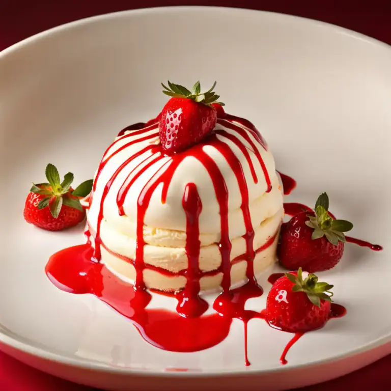 Visual representation of "ripple" - A particular type of ice cream dessert with lines of fruit syrup or chocolate