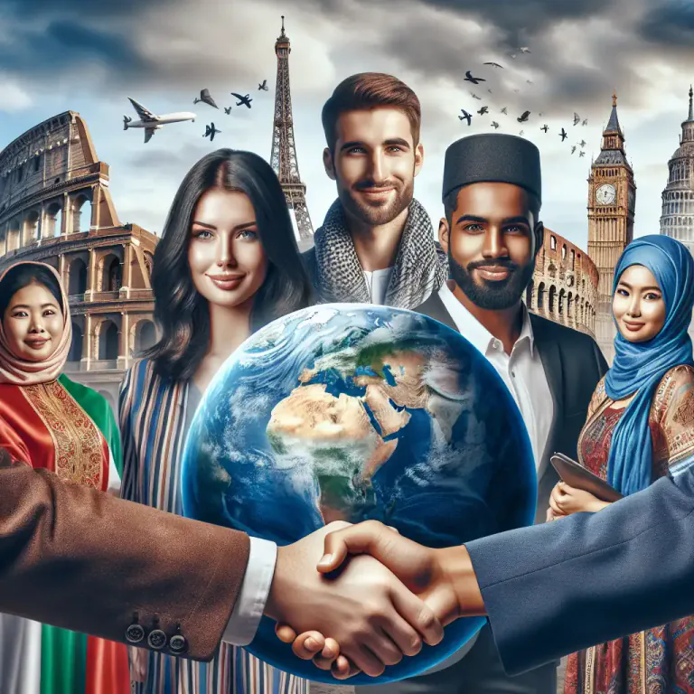 Visual representation of "globalize" - To operate an organization, especially a company, in many countries around the world